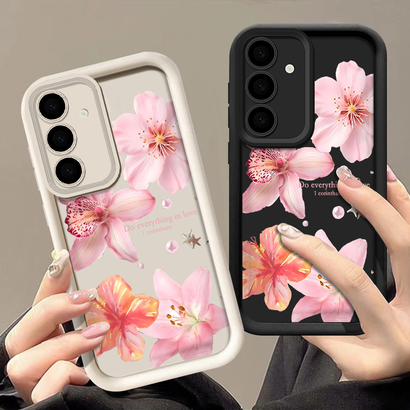 Phone Cases Pink - Cover Morbida con Fiori Rosa per