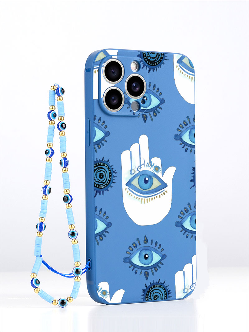 Silicone Liquid Case - Custodia per telefono con cordino blu