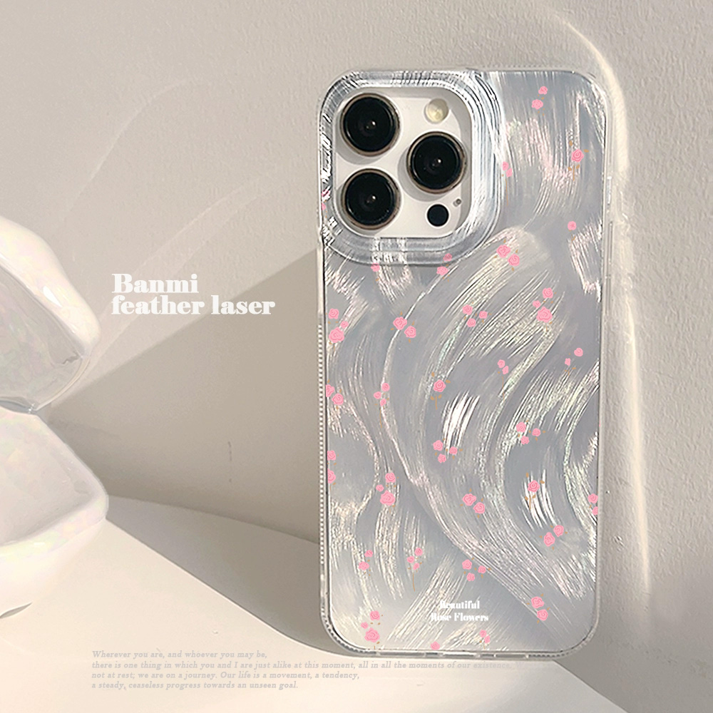 Phone Cases Pink - Cover Morbida con Fiori Rosa Semplici