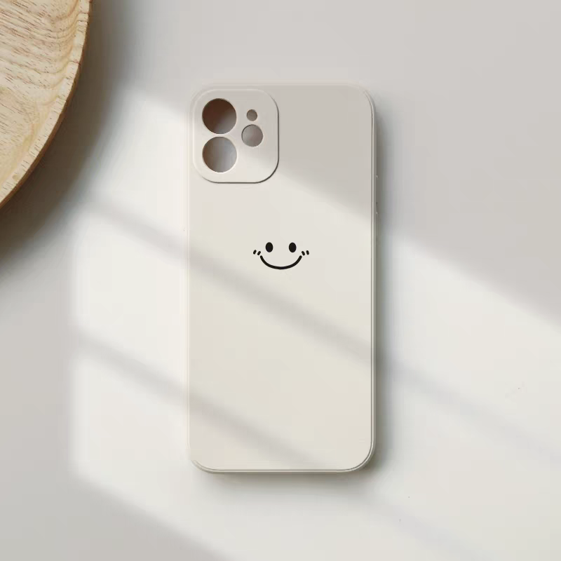 Silicone Liquid Case - Cover Minimalista con Stampa Smiley per