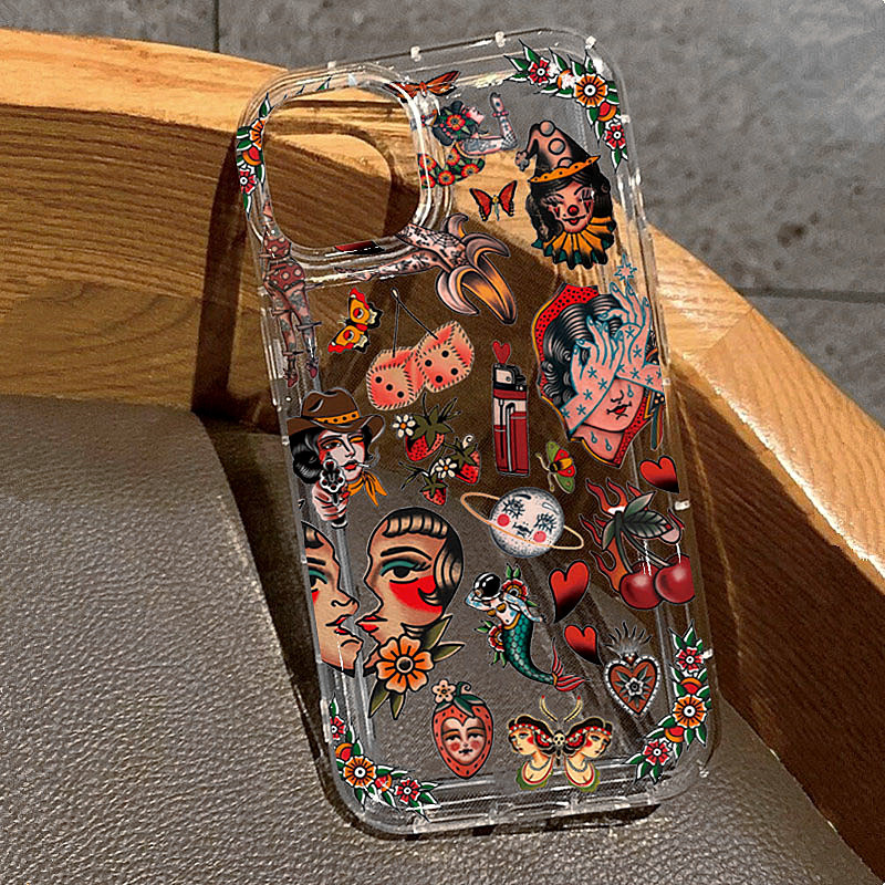 Phone Cases Vintage - Custodia per telefono trasparente con design