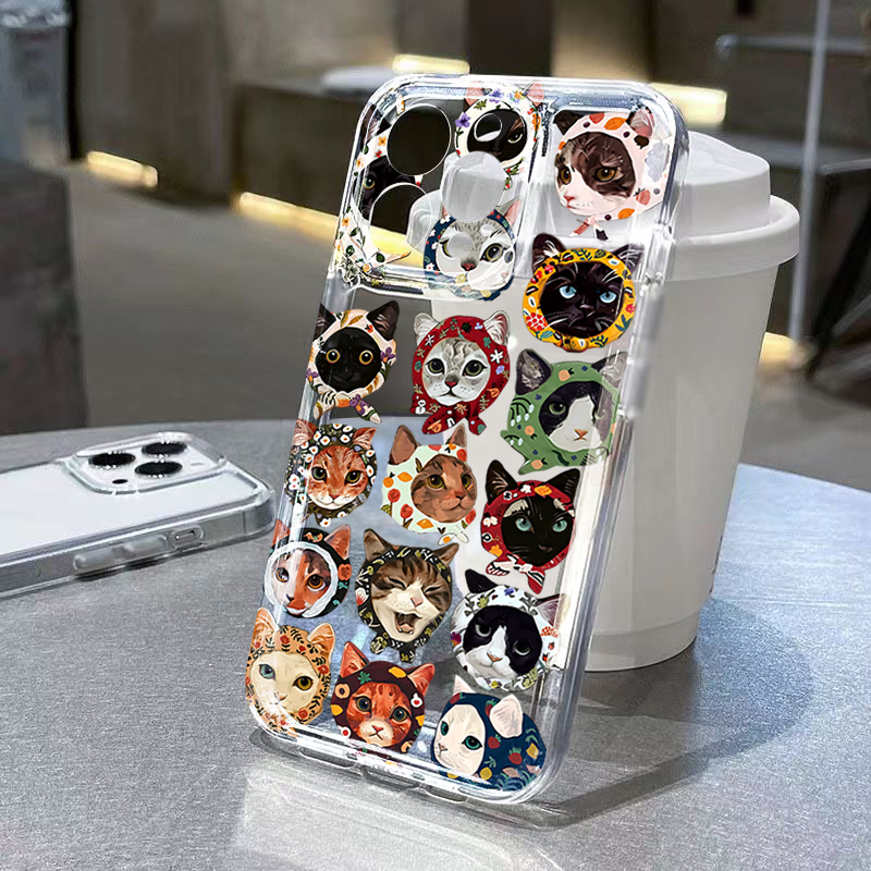 Phone Cases Cat - Cover Trasparente con Gatto in Bandana
