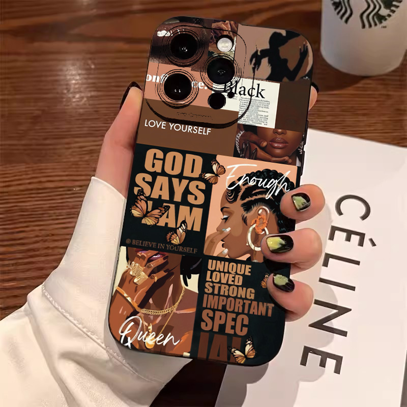 Silicone Liquid Case - Custodie per Telefono con Motivo Slogan