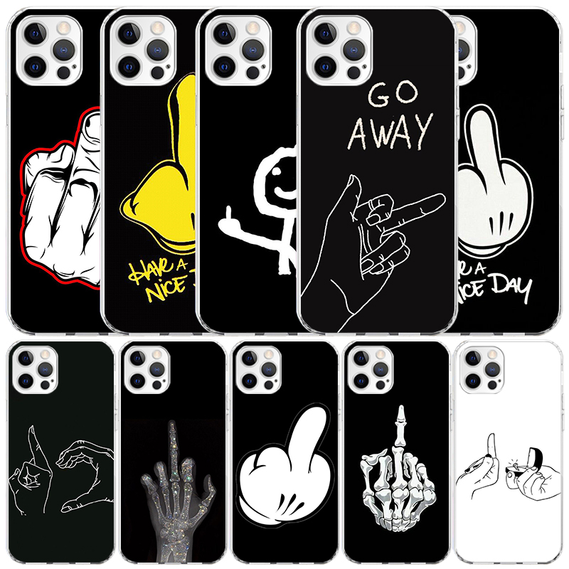 Phone Cases That Fit Iphone 16E - Cover Morbida con Stampa Dito Medio